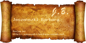 Jeszenszki Barbara névjegykártya