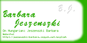 barbara jeszenszki business card